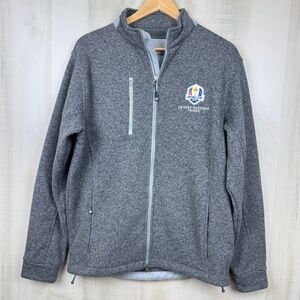 Peter Millar 2018 Ryder Cup France Full Zip Fleece Sweater Jacket Gray Medium